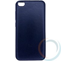 Накладка кожаная с логотипом для Xiaomi Redmi GO чёрная
