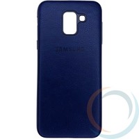 Накладка кожаная с логотипом для Samsung Galaxy J6 синяя