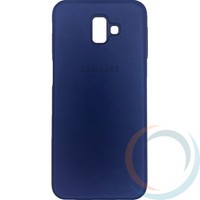 Накладка кожаная с логотипом для Samsung Galaxy J6 Plus синяя