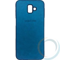 Накладка кожаная с логотипом для Samsung Galaxy J6 Plus бирюзовая