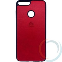 Накладка кожаная с логотипом для Huawei P Smart красная