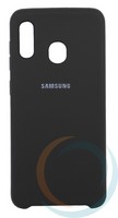 Накладка Silicone cover на Samsung Galaxy A20/A30 чёрная 18