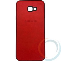 Накладка кожаная с логотипом для Samsung Galaxy J4 Plus красная