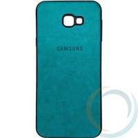 Накладка кожаная с логотипом для Samsung Galaxy J4 Plus бирюзовая