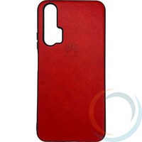 Накладка кожаная с логотипом для Huawei Honor 20 красная