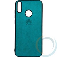 Накладка кожаная с логотипом для Huawei Honor 8C бирюзовая