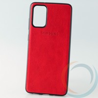 Накладка кожаная с логотипом для Samsung S11 красная