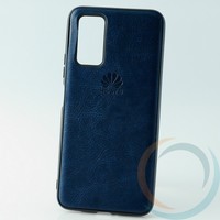 Накладка кожаная с логотипом для Huawei Honor v30 синяя