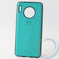 Накладка кожаная с логотипом для Huawei Mate 30 бирюзовая