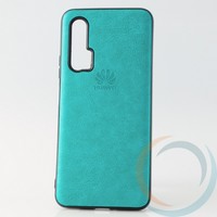 Накладка кожаная с логотипом для Huawei Nova 6 бирюзовая