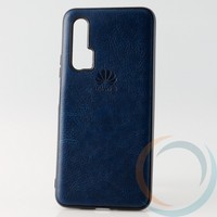 Накладка кожаная с логотипом для Huawei Nova 6 синяя