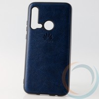 Накладка кожаная с логотипом для Huawei Nova 5i синяя