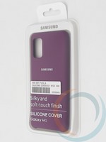 Накладка Silicone cover на Samsung Galaxy A41 светло-фиолетовая