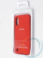 Накладка Silicone cover на Samsung Galaxy A01 красная
