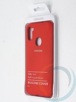 Накладка Silicone cover на Samsung Galaxy A11 красная