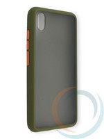 Накладка пластиковая матовая с силиконовой окантовкой для Huawei Honor 8S/Y5 2019 хаки