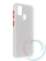Накладка пластиковая матовая с силиконовой окантовкой для Samsung Galaxy M31 белая