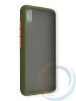 Накладка пластиковая матовая с силиконовой окантовкой для Xiaomi Redmi 7A хаки