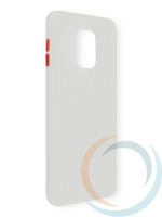 Накладка пластиковая матовая с силиконовой окантовкой для Xiaomi Redmi Note 9S/9 Pro белая