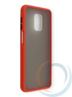 Накладка пластиковая матовая с силиконовой окантовкой для Xiaomi Redmi Note 9S/9 Pro красная