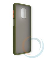 Накладка пластиковая матовая с силиконовой окантовкой для Xiaomi Redmi Note 9S/9 Pro хаки