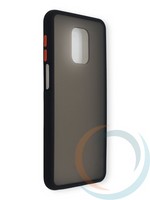 Накладка пластиковая матовая с силиконовой окантовкой для Xiaomi Redmi Note 9S/9 Pro черная