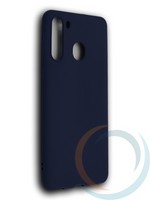 Накладка силиконовая Soft Touch ультратонкая для Samsung Galaxy A21 синяя