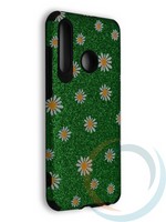 Накладка силиконовая с ромашками для Huawei Honor 10 Lite/P Smart 2019 зеленая