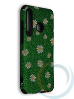 Накладка силиконовая с ромашками для Huawei Honor 20 Lite зеленая