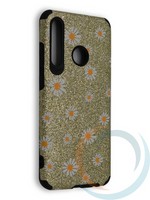 Накладка силиконовая с ромашками для Huawei Honor 20 Lite золотистая