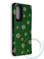 Накладка силиконовая с ромашками для Huawei Honor 30 Pro зеленая