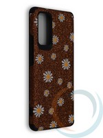 Накладка силиконовая с ромашками для Huawei Honor 30 Pro коричневая