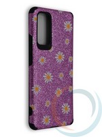 Накладка силиконовая с ромашками для Huawei Honor 30 Pro фиолетовая