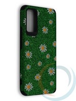 Накладка силиконовая с ромашками для Huawei Honor 30 зеленая