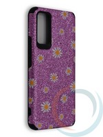 Накладка силиконовая с ромашками для Huawei Honor 30 фиолетовая