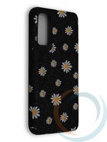 Накладка силиконовая с ромашками для Huawei Honor 30 черная