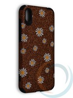 Накладка силиконовая с ромашками для Huawei Honor 8S/Y5 2019 коричневая