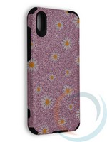 Накладка силиконовая с ромашками для Huawei Honor 8S/Y5 2019 розовая