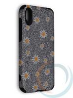 Накладка силиконовая с ромашками для Huawei Honor 8S/Y5 2019 серебристая