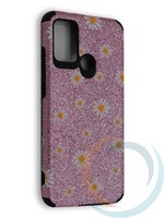 Накладка силиконовая с ромашками для Huawei Honor 9A розовая