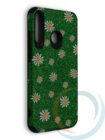 Накладка силиконовая с ромашками для Huawei Honor 9C зеленая