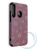 Накладка силиконовая с ромашками для Huawei Honor 9C розовая