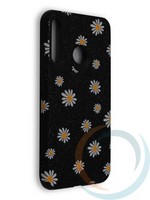 Накладка силиконовая с ромашками для Huawei Honor 9C черная