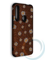 Накладка силиконовая с ромашками для Huawei Honor 9X/P Smart Z/Y9 Prime коричневая
