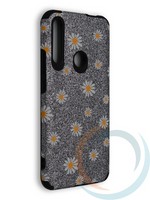 Накладка силиконовая с ромашками для Huawei Honor 9X/P Smart Z/Y9 Prime серебристая