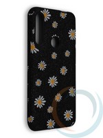 Накладка силиконовая с ромашками для Huawei Honor 9X/P Smart Z/Y9 Prime черная