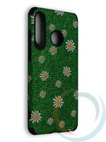 Накладка силиконовая с ромашками для Huawei Honor P30 Lite зеленая