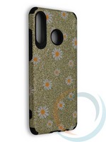 Накладка силиконовая с ромашками для Huawei Honor P30 Lite золотистая