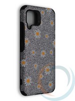 Накладка силиконовая с ромашками для Huawei Nova 6SE/P 40 Lite/Nova 7i серебристая