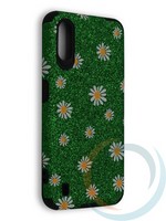 Накладка силиконовая с ромашками для Samsung Galaxy A01 зеленая